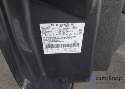2010 Ford F-150 Stx/Xl/Xlt from USA, damaged, VIN 1FTEX1E83AFD64062